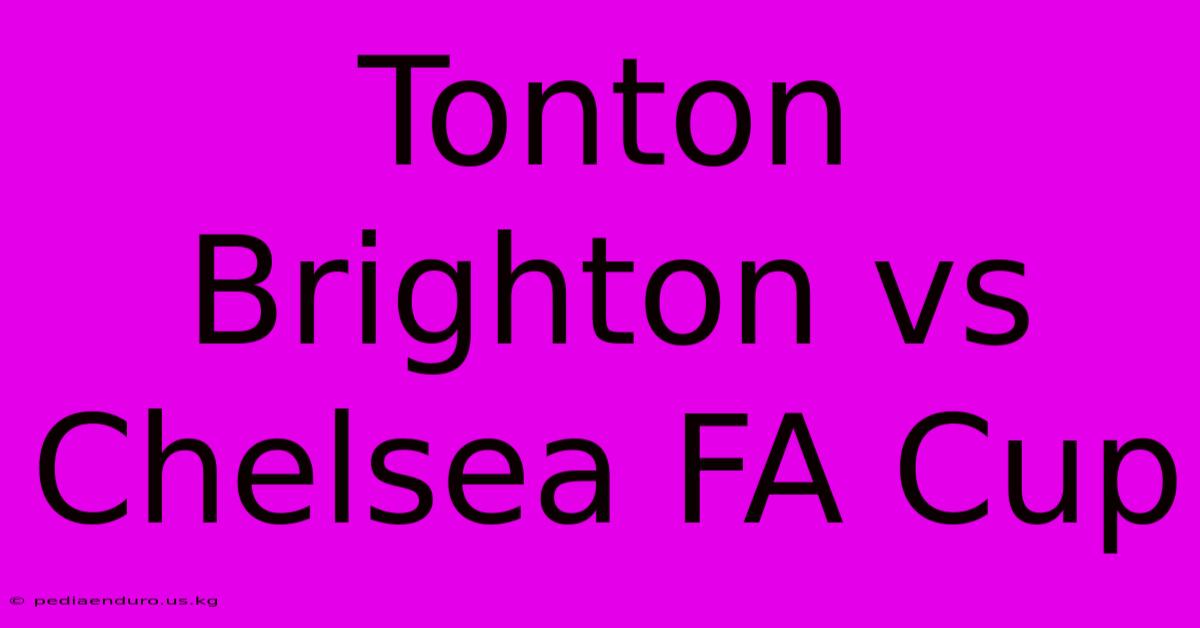 Tonton Brighton Vs Chelsea FA Cup