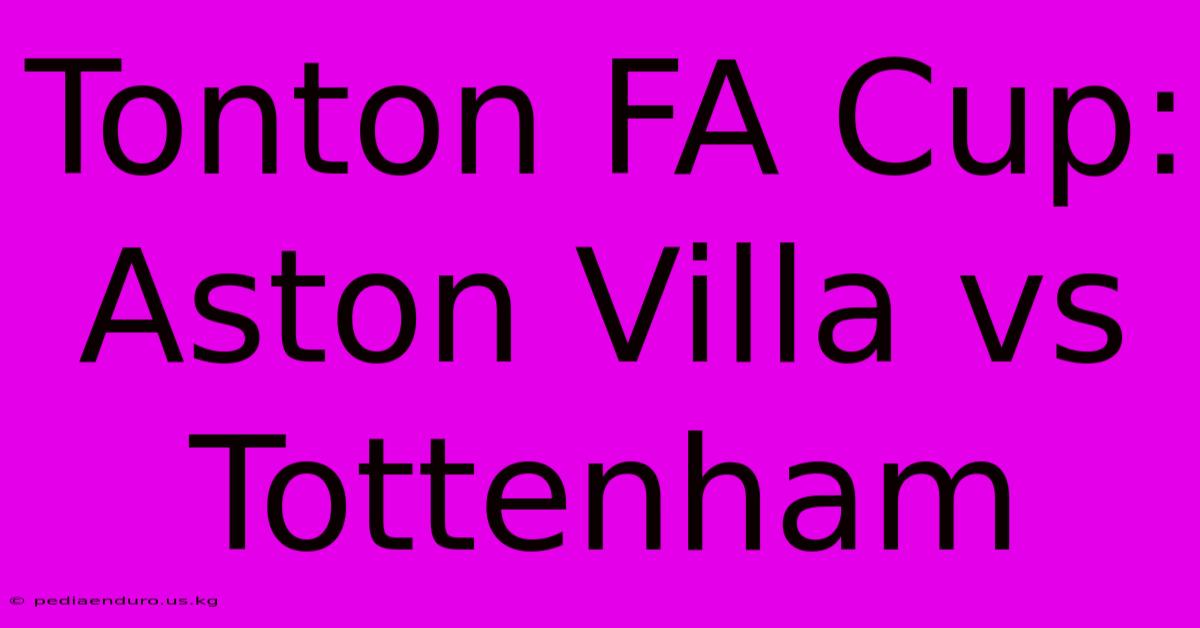 Tonton FA Cup: Aston Villa Vs Tottenham