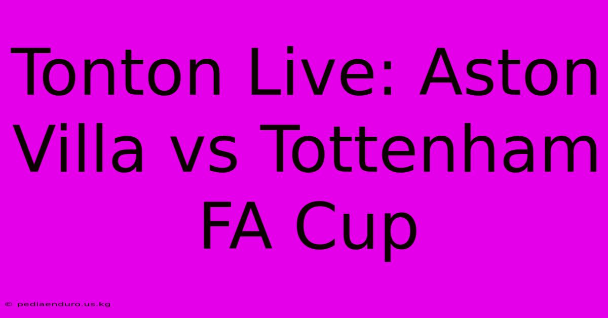 Tonton Live: Aston Villa Vs Tottenham FA Cup