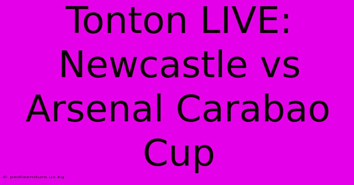 Tonton LIVE: Newcastle Vs Arsenal Carabao Cup