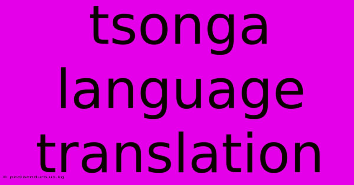 Tsonga Language Translation