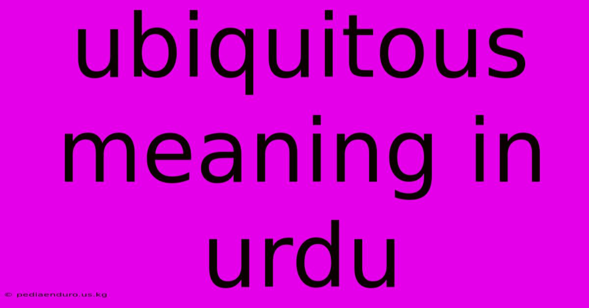 Ubiquitous Meaning In Urdu