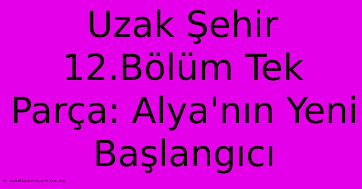 Uzak Şehir 12.Bölüm Tek Parça: Alya'nın Yeni Başlangıcı