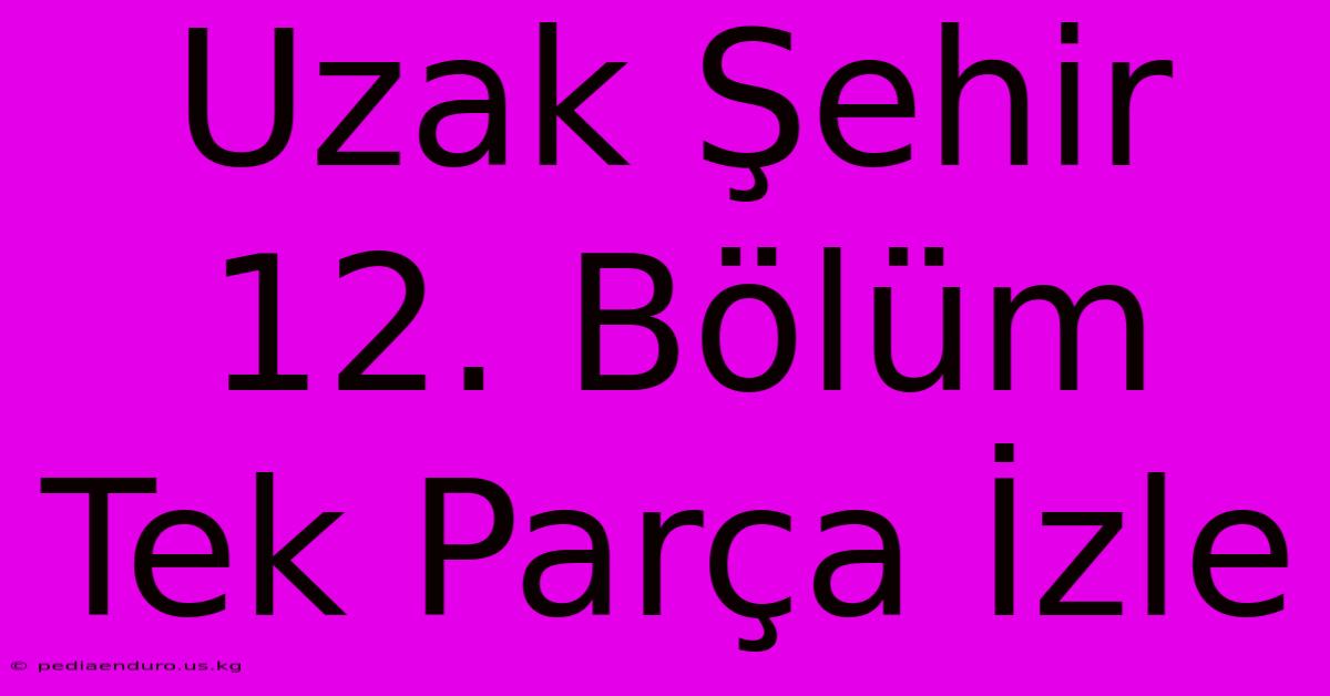 Uzak Şehir 12. Bölüm Tek Parça İzle