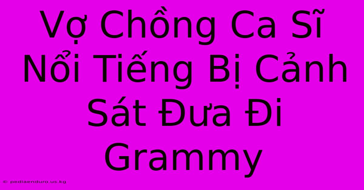 Vợ Chồng Ca Sĩ Nổi Tiếng Bị Cảnh Sát Đưa Đi Grammy