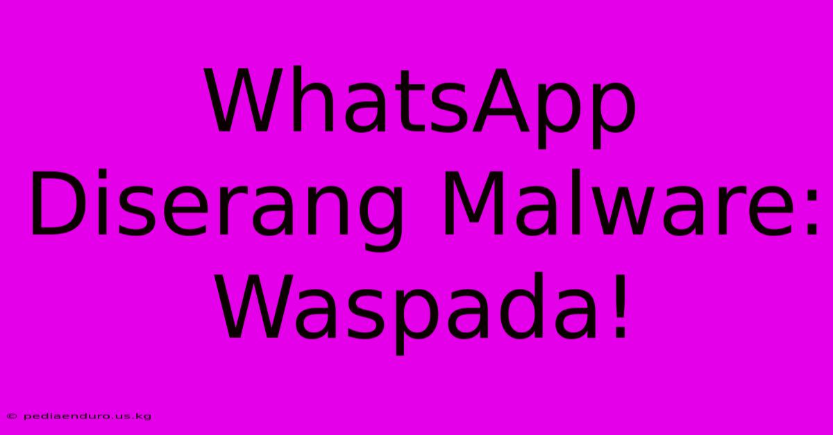 WhatsApp Diserang Malware: Waspada!