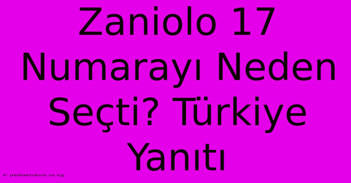 Zaniolo 17 Numarayı Neden Seçti? Türkiye Yanıtı