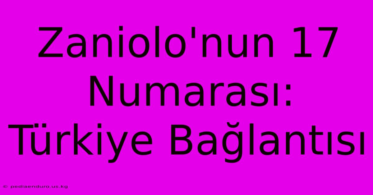 Zaniolo'nun 17 Numarası: Türkiye Bağlantısı