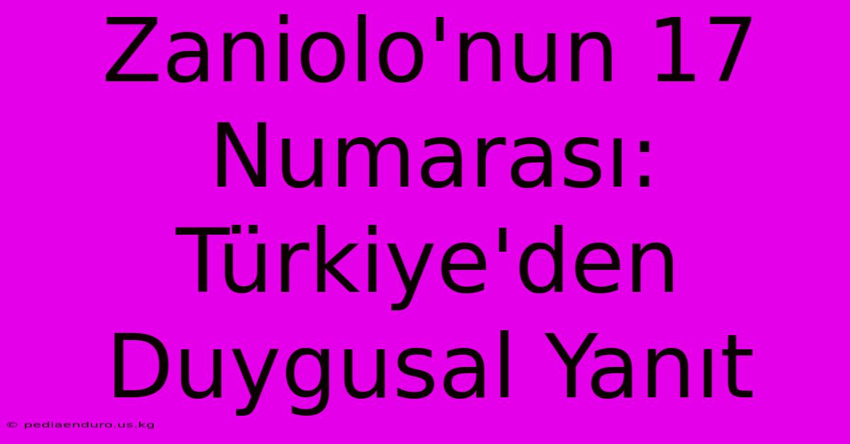 Zaniolo'nun 17 Numarası: Türkiye'den Duygusal Yanıt