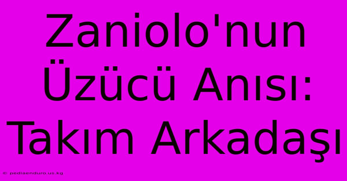 Zaniolo'nun Üzücü Anısı: Takım Arkadaşı